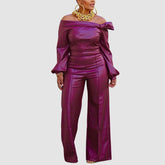 Conjunto de cuero PU con hombros descubiertos